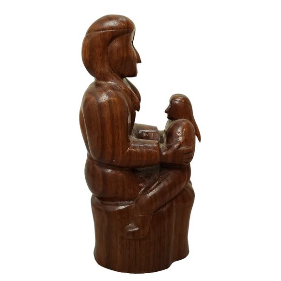 Vintage American Indian Carved Wood Folk Art Sculpture 7" E. Lambert - Picture 5 of 6